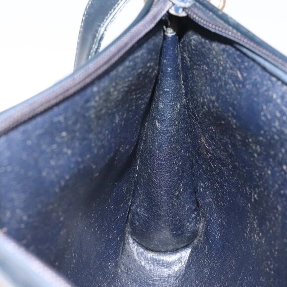 Christian Dior Trotter Canvas Shoulder Bag Navy Gold Auth 123286 - Picture 11 of 16